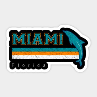 Vintage Miami Sports Football Athletic Novelty Dolphin Retro Sticker